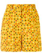 Printed Shorts - Women - Cotton/linen/flax/acetate/viscose - 44, Yellow/orange, Cotton/linen/flax/acetate/viscose, Rossella Jardini