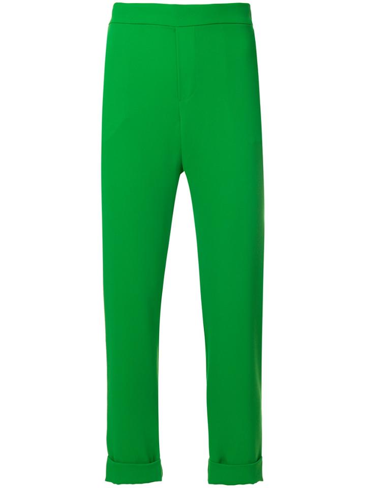 P.a.r.o.s.h. High Waist Cropped Trousers - Green