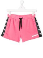 Diadora Junior Teen Side Stripe Track Shorts - Pink