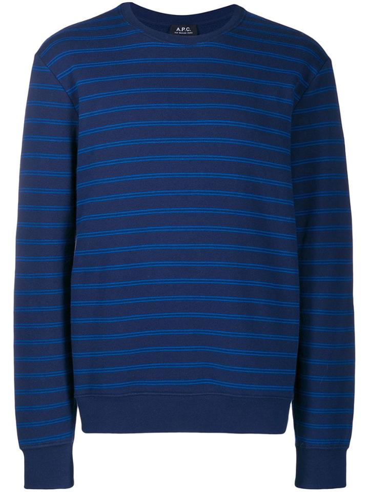 A.p.c. Striped Sweatshirt - Blue