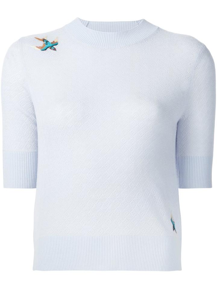Elizabeth And James Elbow-sleeve Jumper, Women's, Size: Large, Blue, Merino