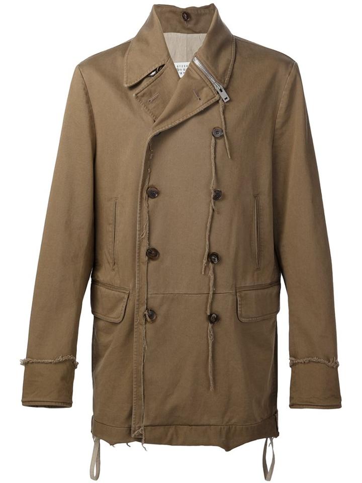 Maison Margiela Double Breasted Coat, Men's, Size: 50, Brown, Cotton/polyester