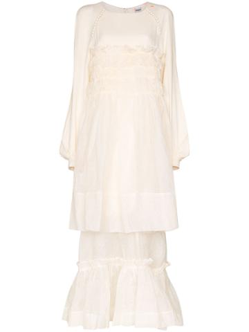 Duran Lantink Ruffle Detail Tiered Dress - Neutrals