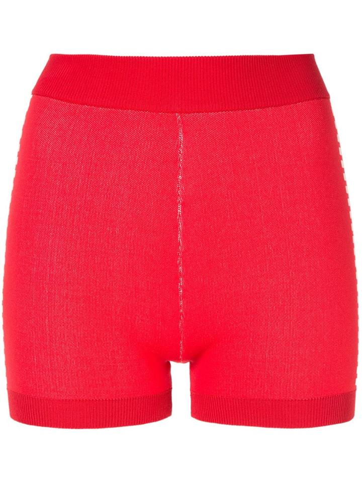 Nagnata Yoni Side Stripe Compression Shorts - Red