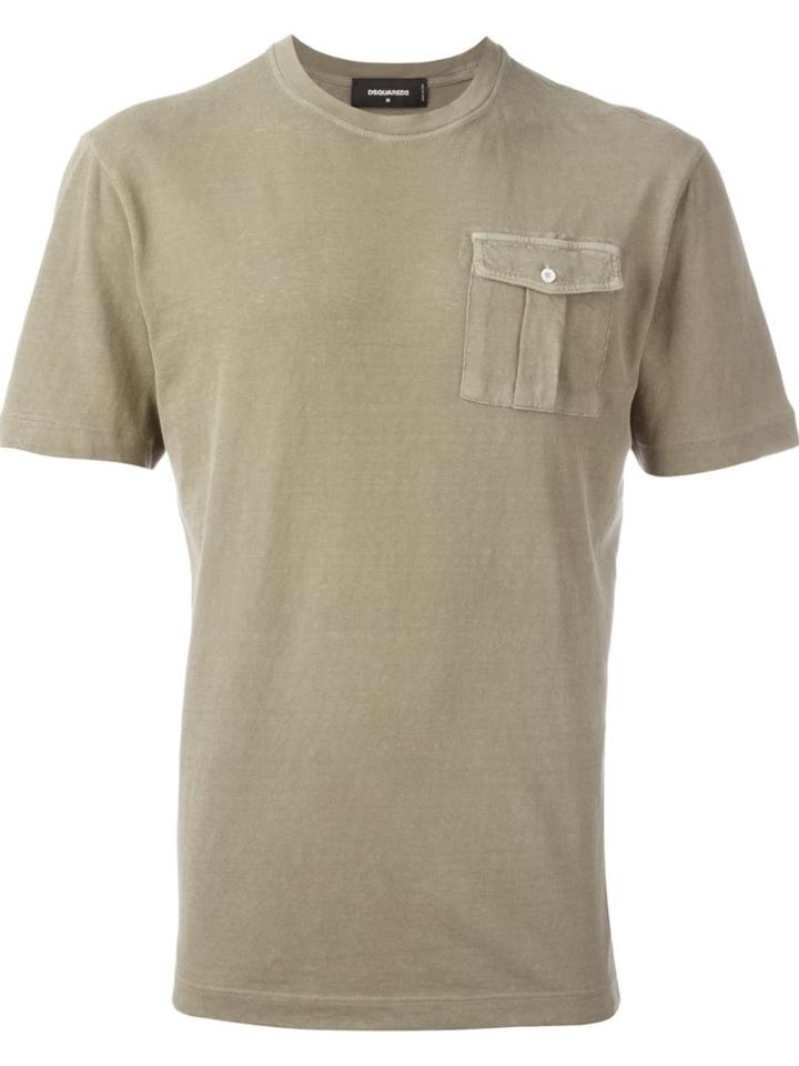 Dsquared2 Chest Pocket T-shirt, Men's, Size: Medium, Green, Cotton