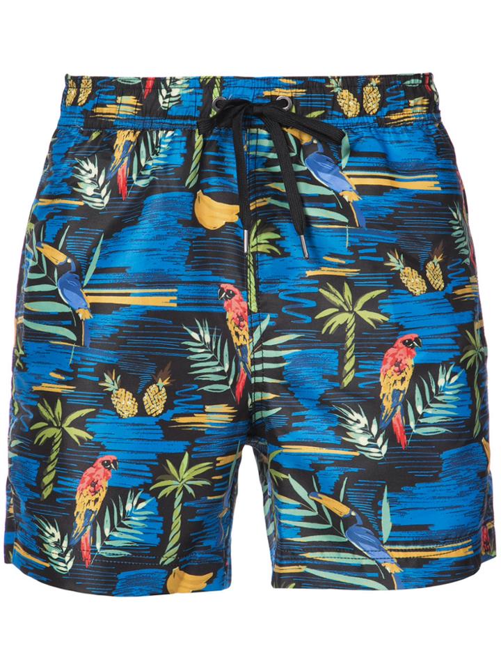 Onia Charles 5 Tropical Swim Trunks - Black