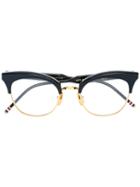 Thom Browne - Cat Eye Shaped Frames - Unisex - Acetate/metal (other)/18kt Gold - One Size, Blue, Acetate/metal (other)/18kt Gold