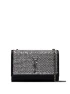 Saint Laurent Kate Sequin Embellished Shoulder Bag - Silver