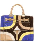 Fontana Colour Block Tote - Brown