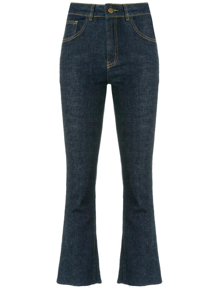 Egrey - Denim Cropped Pants - Women - Cotton/spandex/elastane - 40, Blue, Cotton/spandex/elastane