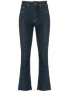 Egrey - Denim Cropped Pants - Women - Cotton/spandex/elastane - 40, Blue, Cotton/spandex/elastane