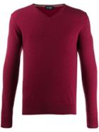 Hackett V-neck Knit Sweater - Red