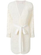 See By Chloé Lace Sleeve Longline Cardigan - Nude & Neutrals