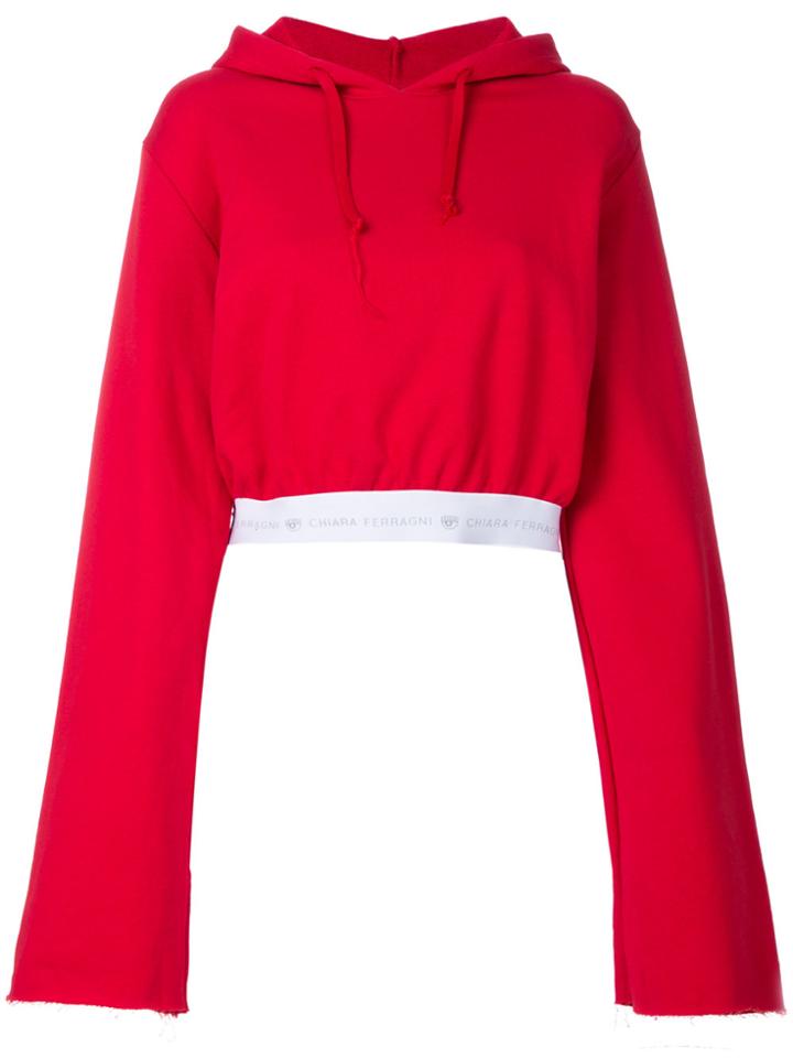 Chiara Ferragni Active Sport Crop Hoodie - Red