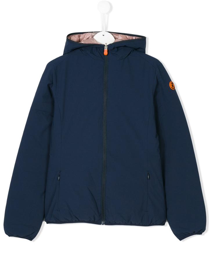 Save The Duck Kids Teen Hooded Jacket - Blue