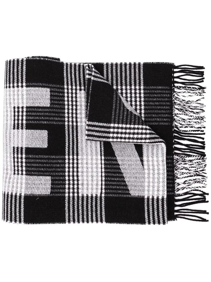 Balenciaga Sc Scarf Logo Galles 100% Wo - Black