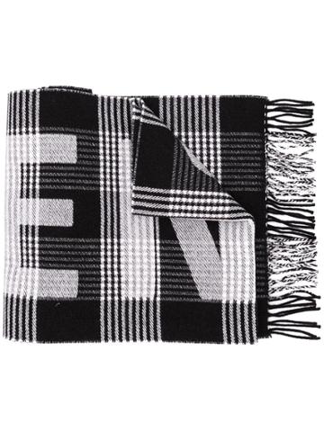 Balenciaga Sc Scarf Logo Galles 100% Wo - Black