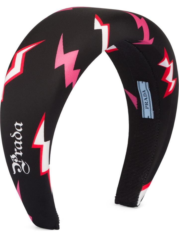 Prada Printed Nylon Headband - Black