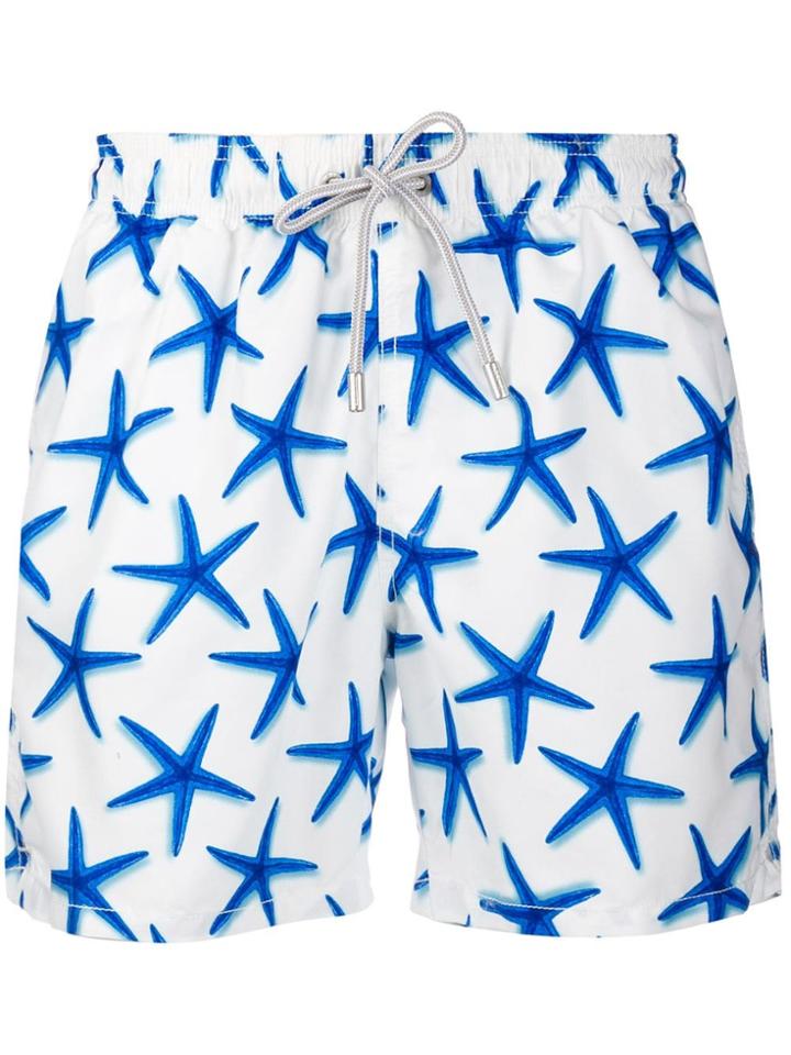 Mc2 Saint Barth Star Fish Print Swim Shorts - White