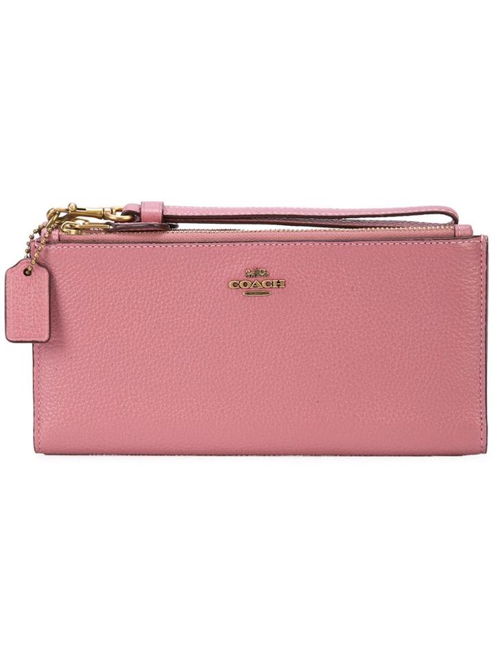 Coach Double Zip Wallet - Pink & Purple