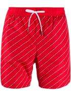Karl Lagerfeld Logo Drawstring Swim Shorts - Red
