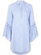 P.a.r.o.s.h. Ruffle Sleeved Shirt Dress - Blue