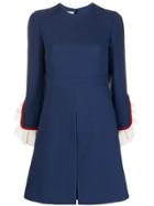 Valentino Ruffled Sleeve Tailored Dress - Blue