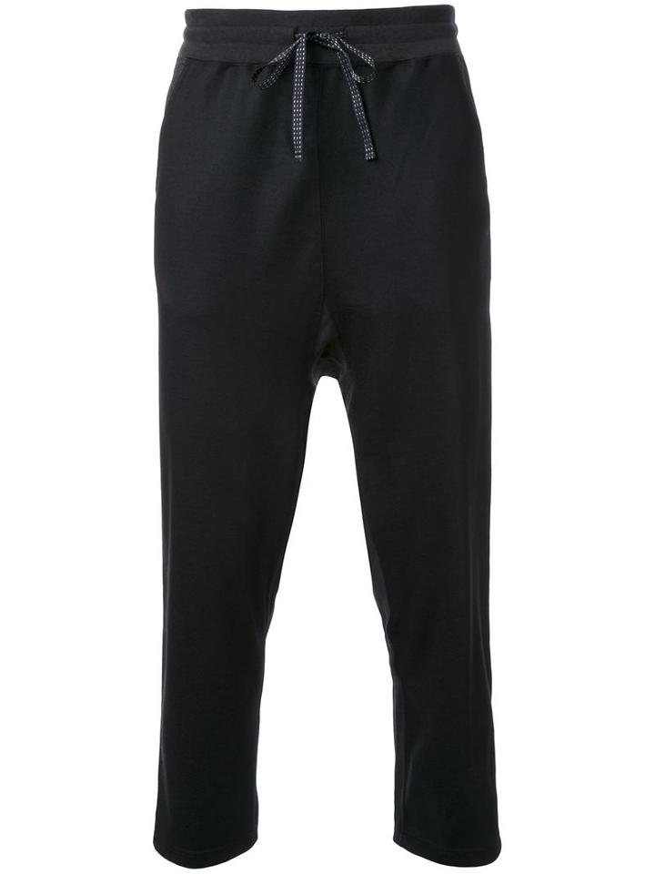 Factotum Contrast Waist Cropped Trousers, Men's, Size: 44, Black, Wool