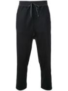 Factotum Contrast Waist Cropped Trousers, Men's, Size: 44, Black, Wool