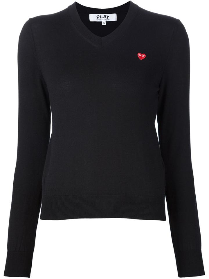 Comme Des Garçons Play Mini Heart V-neck Jumper - Black