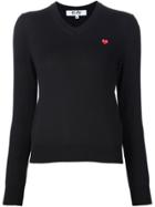 Comme Des Garçons Play Mini Heart V-neck Jumper - Black