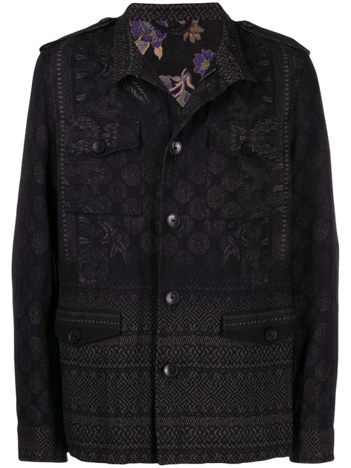 Etro Printed Military Jacket - Black