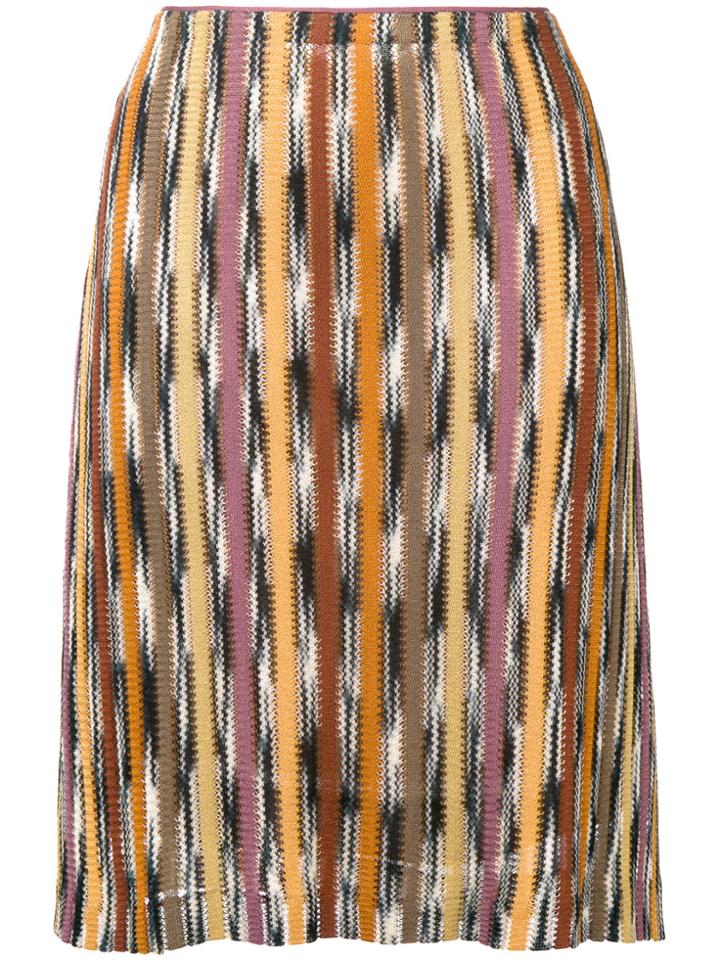 Missoni Vintage Patterned Stripe Knitted Skirt - Multicolour
