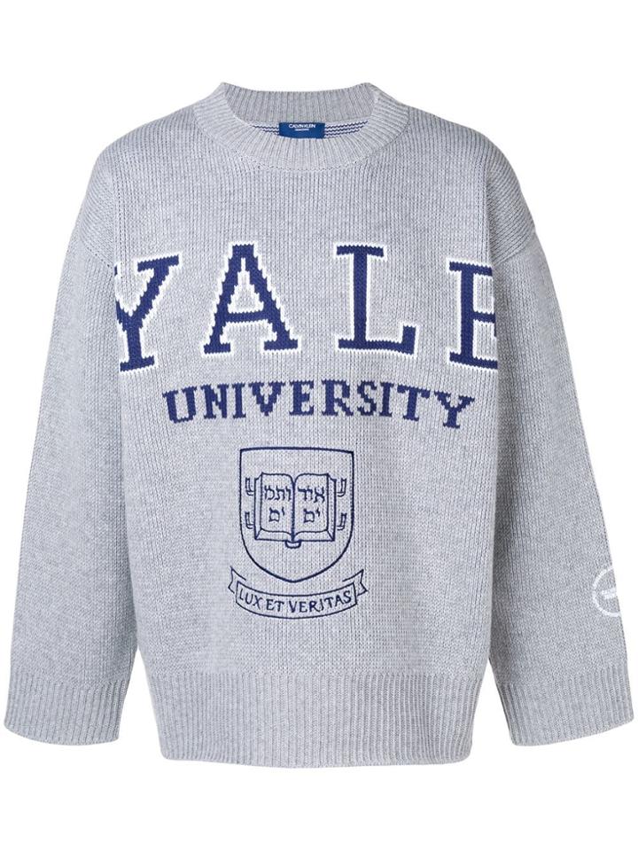 Calvin Klein 205w39nyc Yale Embroidered Sweater - Grey