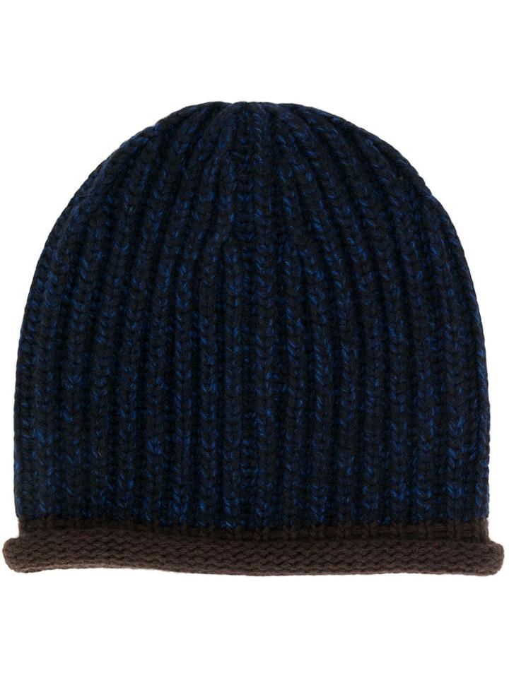 Jil Sander Ribbed Beanie - Blue