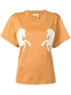 Chloé Boyish Horse-print T-shirt - Brown