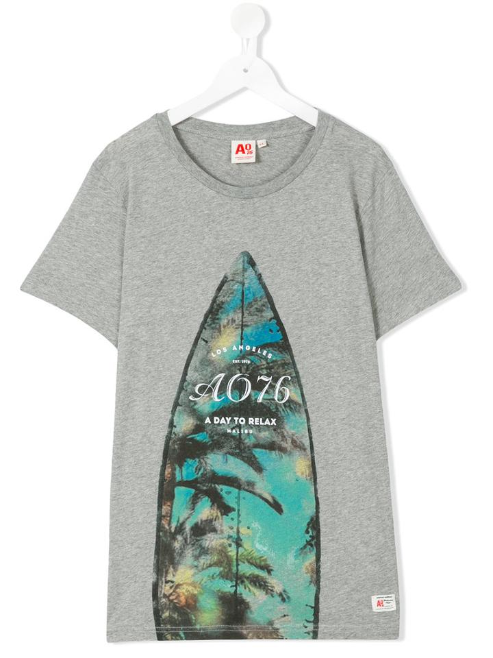 American Outfitters Kids - Teen Surfboard Print T-shirt - Kids - Cotton - 16 Yrs, Grey