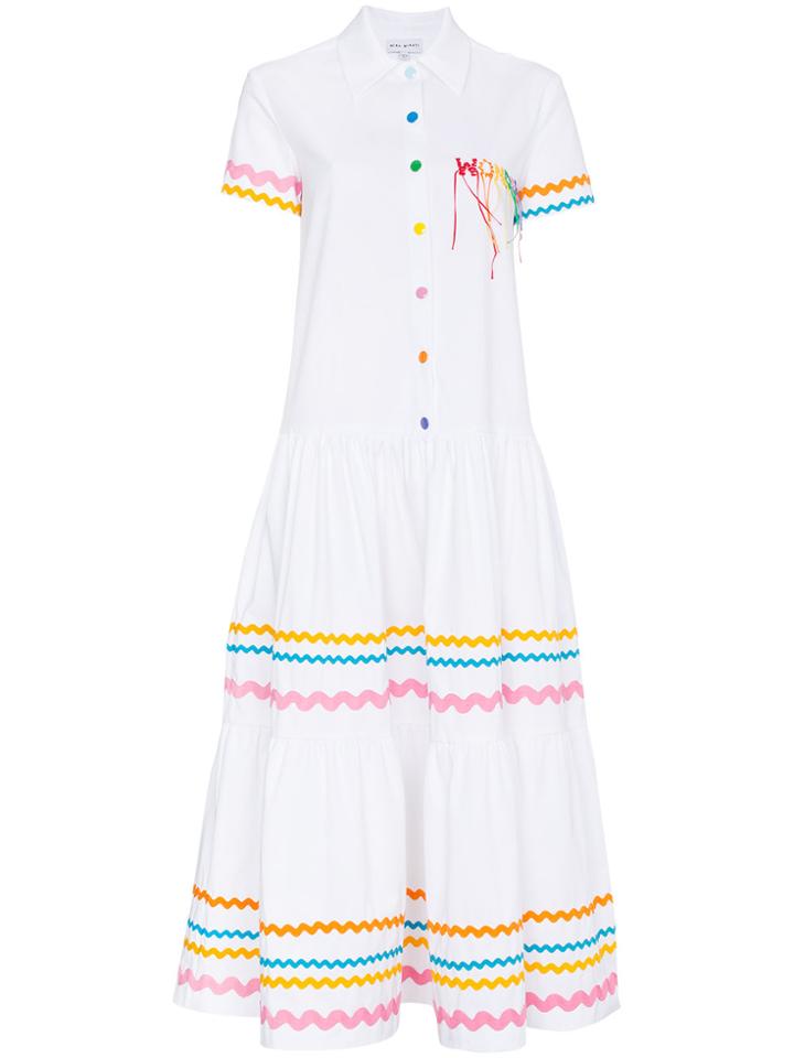Mira Mikati Wonder Wave Ribbon Dress - White