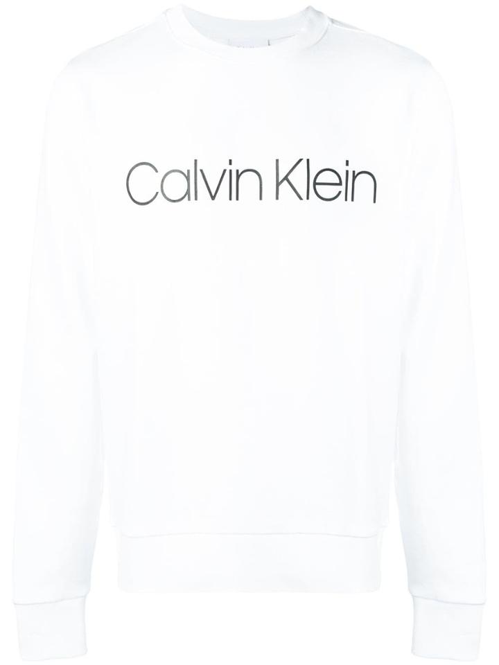 Calvin Klein Logo Print Sweatshirt - White