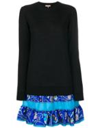 Emilio Pucci Floral Detail Jumper Dress - Black