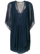 By Malene Birger Draped V-neck Dress - Blue