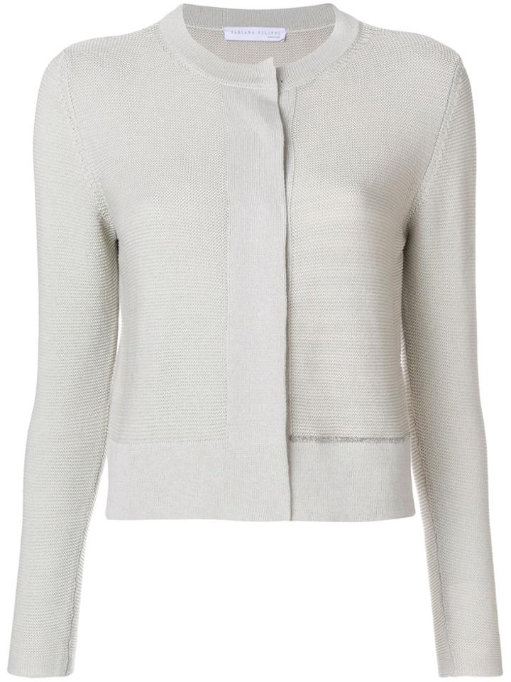 Fabiana Filippi Slim Fit Cropped Cardigan - Grey