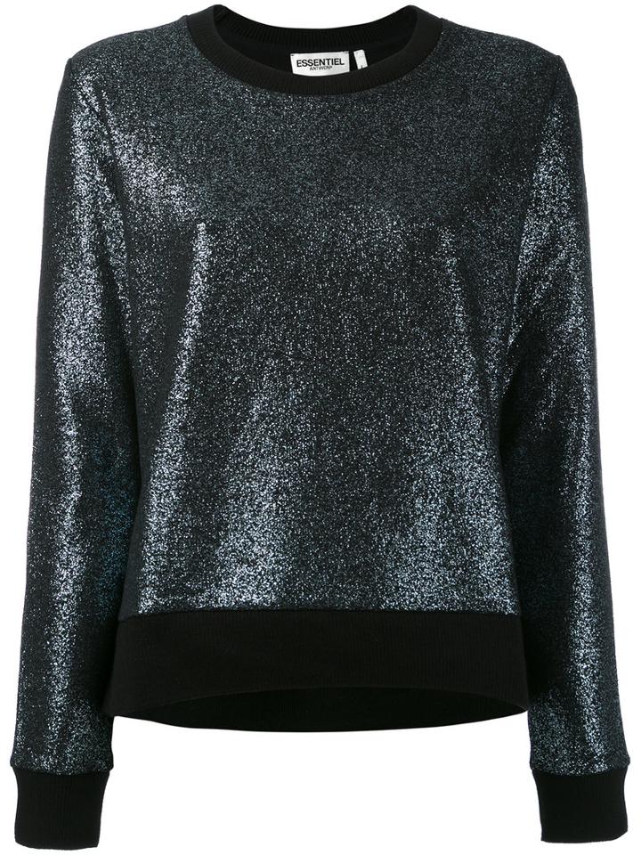 Essentiel Antwerp - Embellished Nosleeves Sweatshirt - Women - Cotton - 1, Women's, Black, Cotton