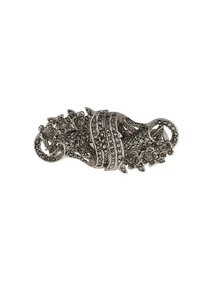 Susan Caplan Vintage 1940's Duette Brooch - Silver