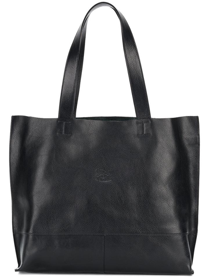 Il Bisonte Logo Embossed Tote - Black