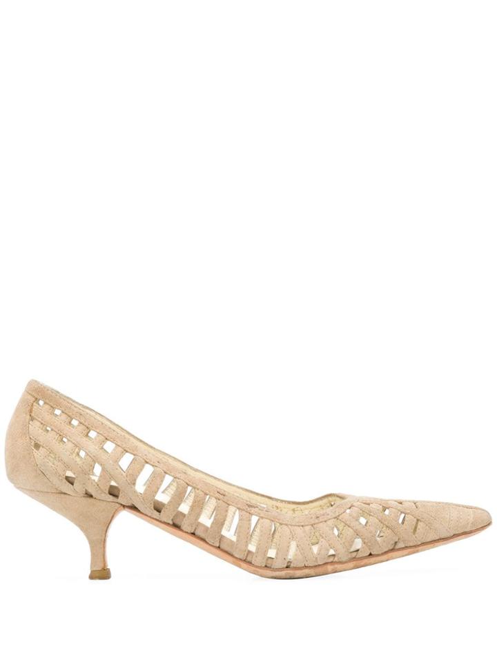 Prada Pre-owned 2000s Cut-out Pumps - Neutrals