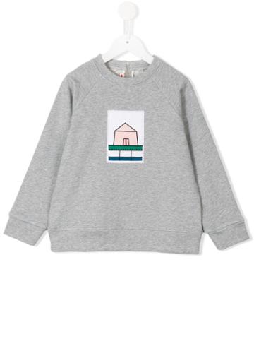 House Patch Sweatshirt - Kids - Cotton - 4 Yrs, Grey, Marni Kids