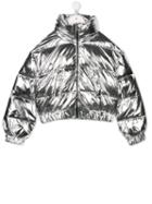 Chiara Ferragni Kids Metallic Puffer Jacket - Silver