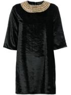 Amen Embellished Neck Dress - Black