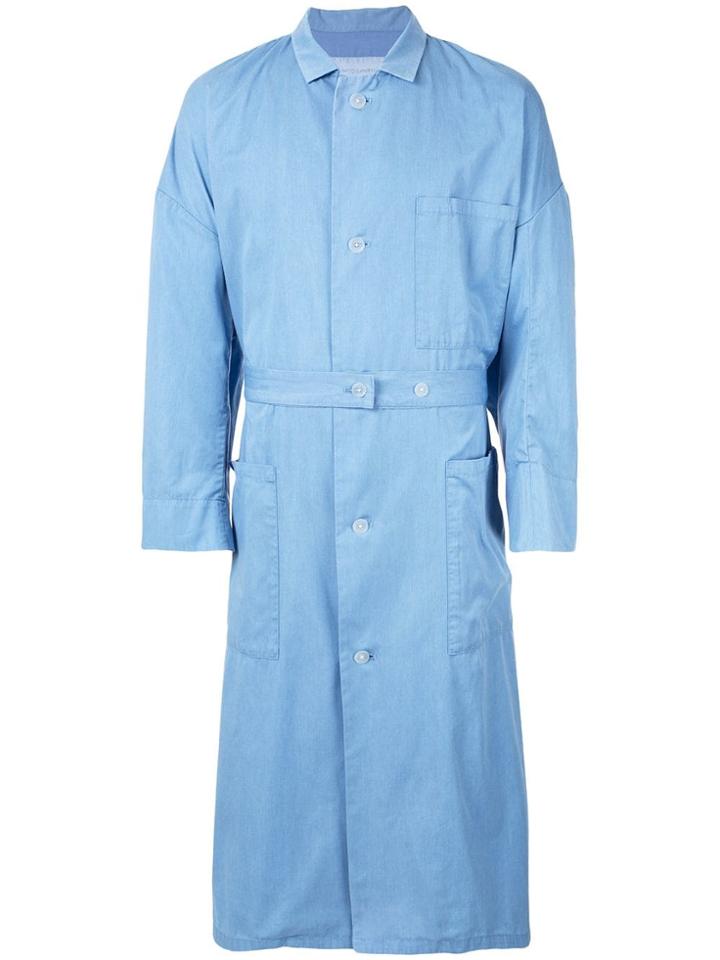 Fumito Ganryu Classic Long Trenchcoat - Blue